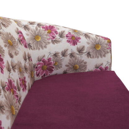 Canapea Tudor Floral, mov, stofa, 130x68x75 cm - imagine 4